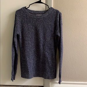 blue knit sweater